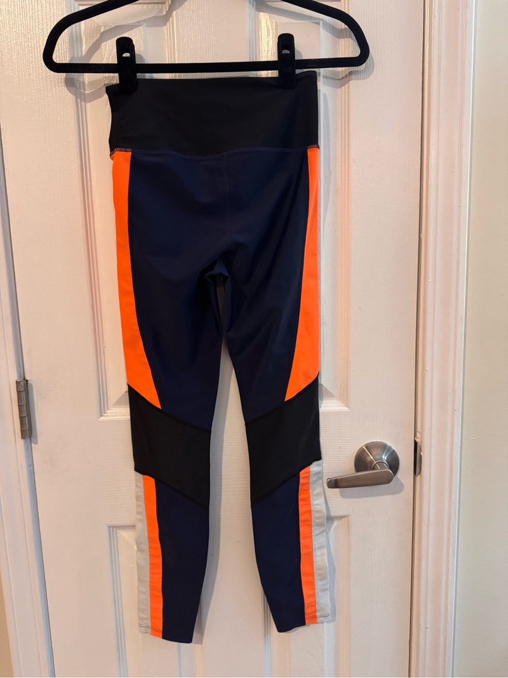 PE NATION Rebuild Leggings Navy Blue Orange Colorblock Size XS - Picture 4 of 5